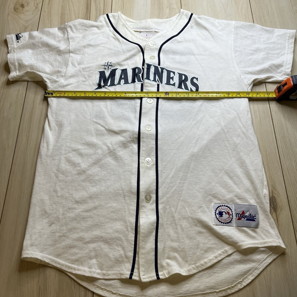 Seattle Mariners Vintage Majestic Jersey Button Up 24 Griffey White Mens Size XL - Picture 9 of 16